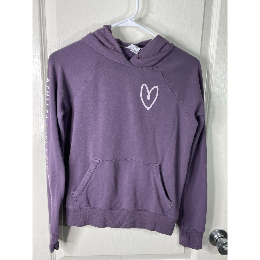 Athleta Girl Simone Biles Hooded Pullover Pouch Purple Girls L/12 Athletic Gym